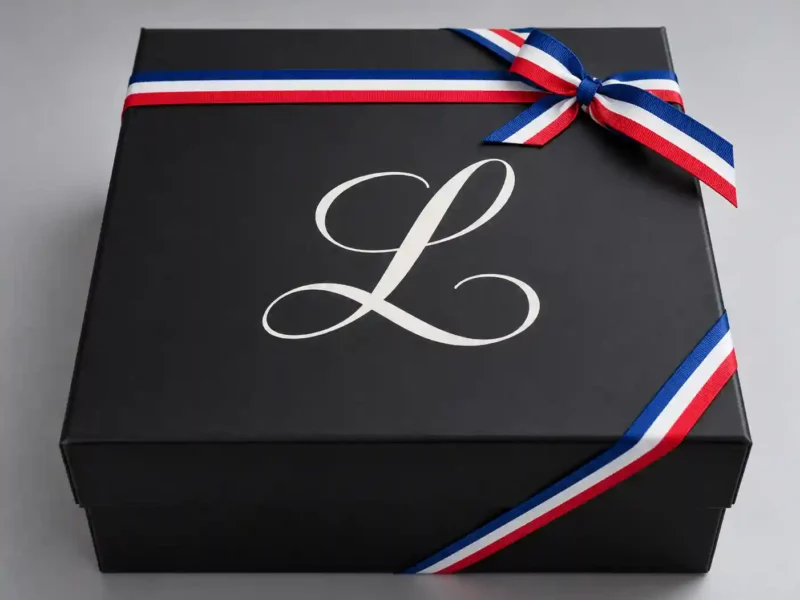 Coffret noir au monogramme L tricolore