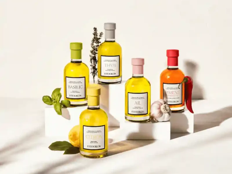 Condiments artisanaux à l’huile d’olive aux saveurs de Provence – basilic, thym, ail, citron et piment